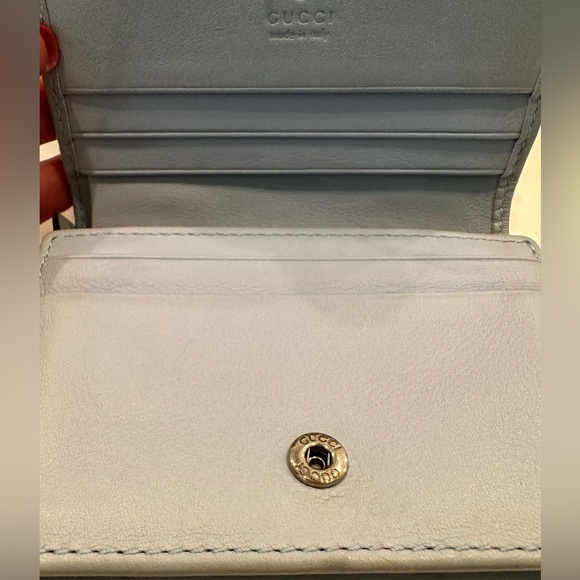 Gucci GG Marmont Powder Blue Snakeskin bifold wallet w/COA - Picture 4 of 12